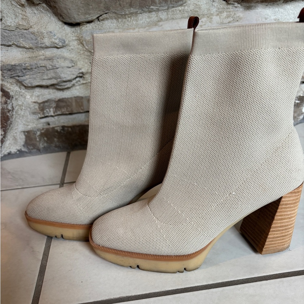 Mi.im Beige Knit Platform Boots Size 8m - Picture 3 of 5